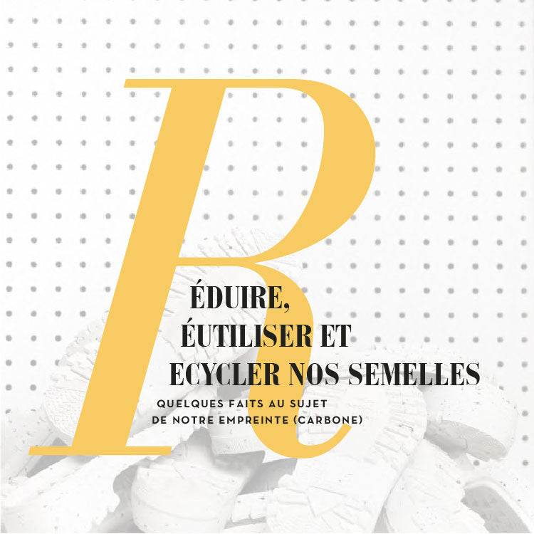 Réduire, Réutiliser et Recycler pour fabriquer nos semelles : quelques faits au sujet de notre empreinte (carbone)