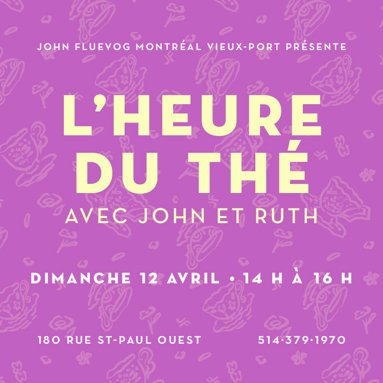 L’heure du thé avec John et Ruth au magasin Fluevog du Vieux-Port de Montréal