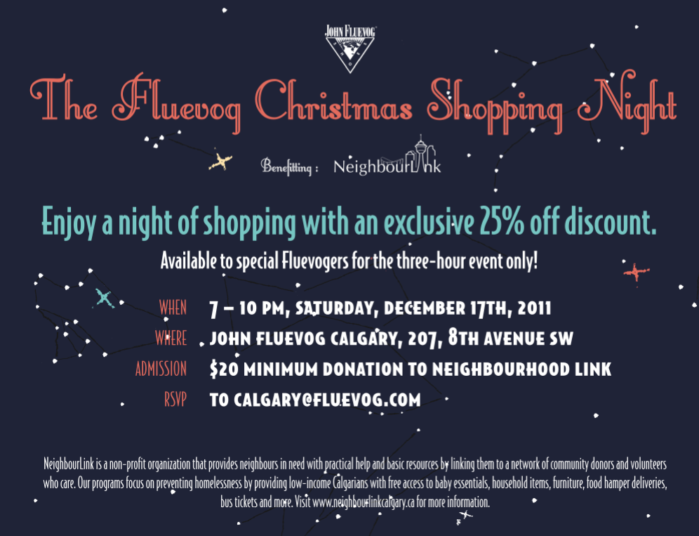 Fluevog Calgary Shopping & Charity Night