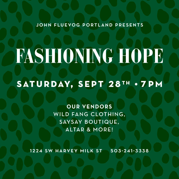 "Fashioning Hope" Show at Fluevog Portland