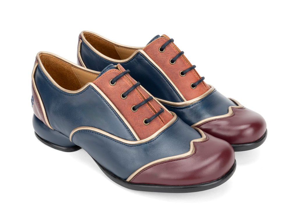 Martha - Navy/Brown/Burgundy