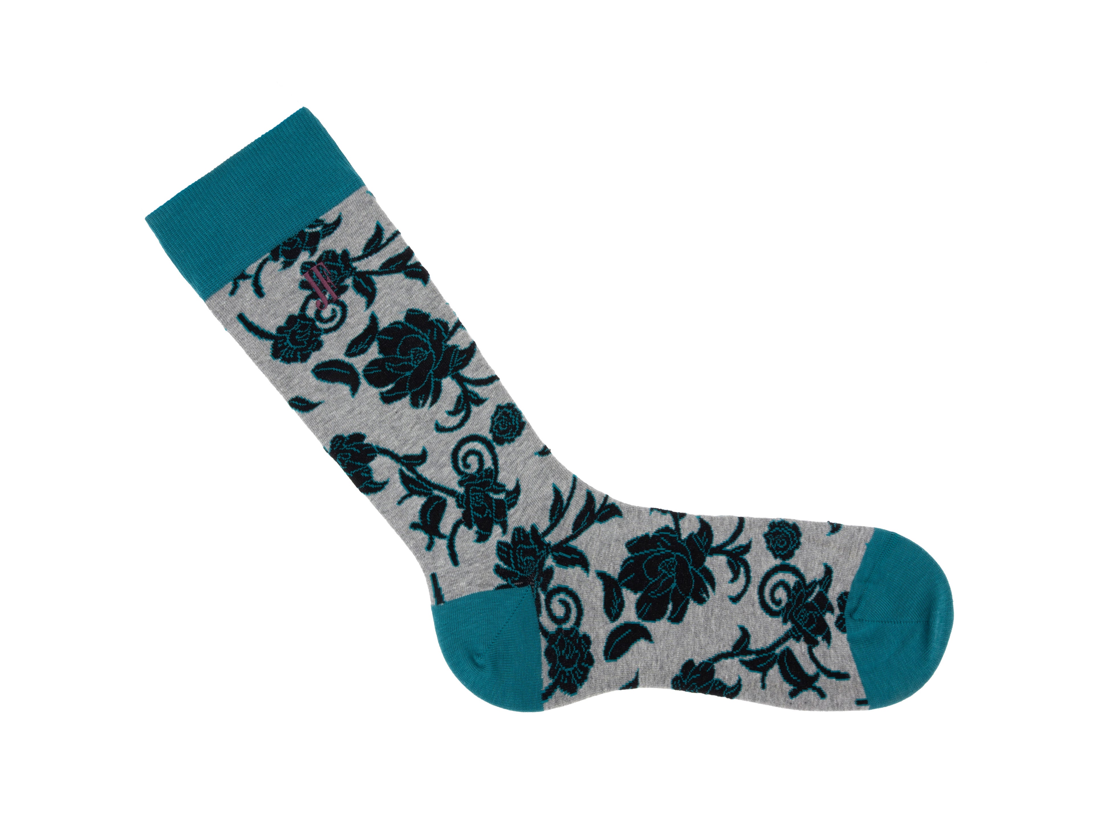 grey_teal - Right Sock