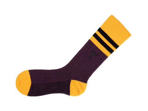 yellow_purple - Left Sock