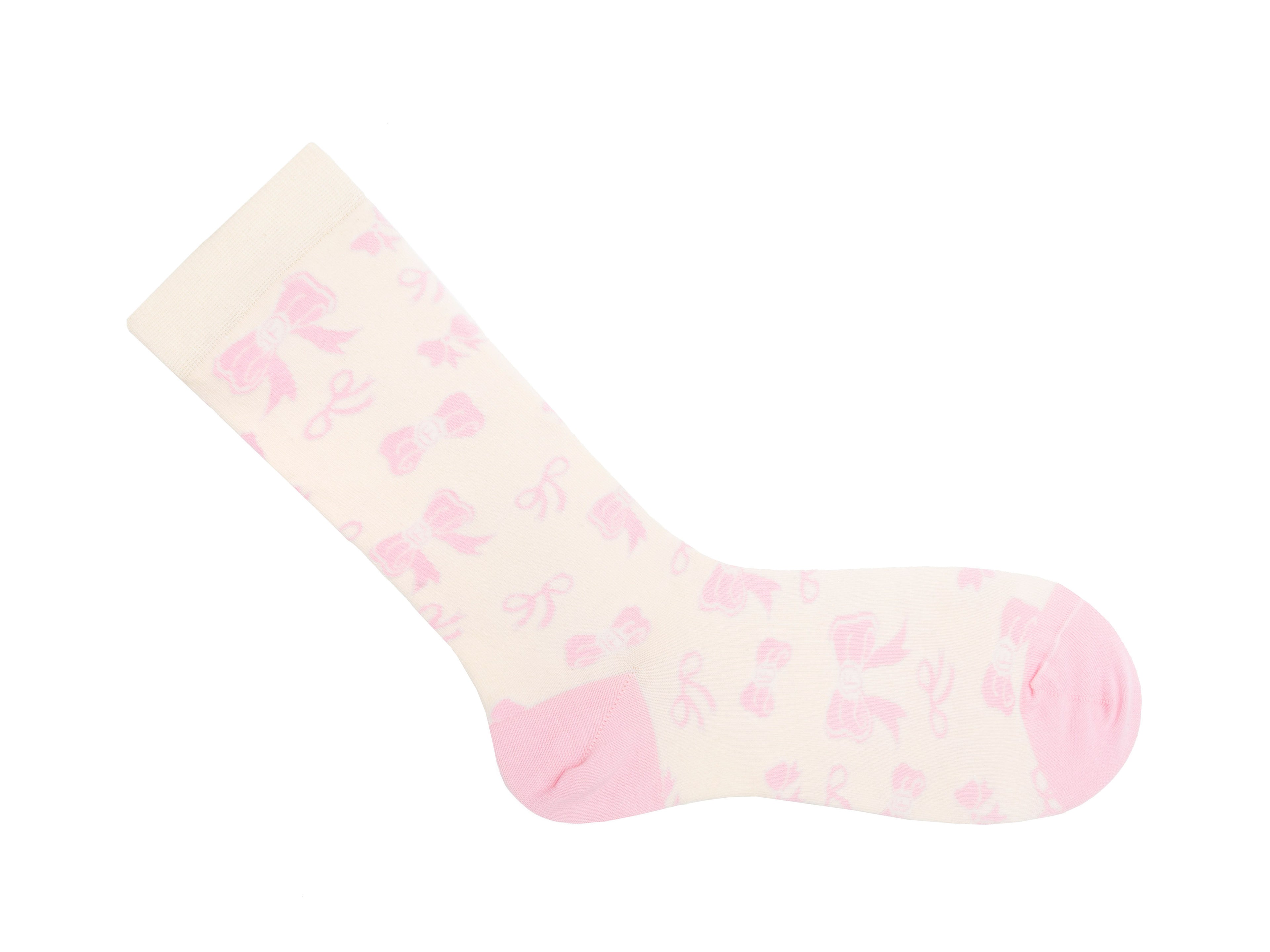 cream_pink - Right Sock