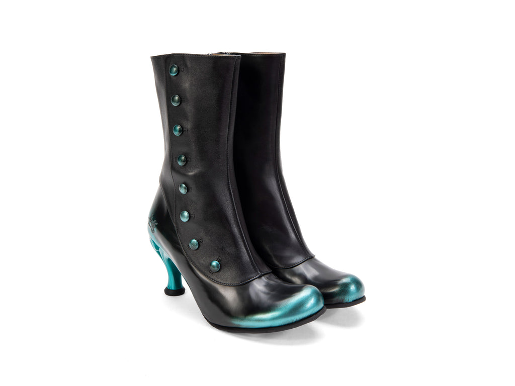 black_teal_brush_off - Quarter View