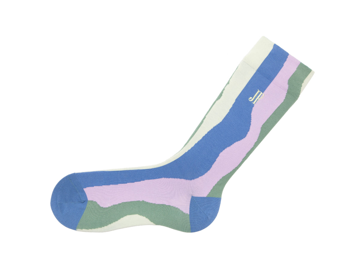 green_sage_purple - Left Sock