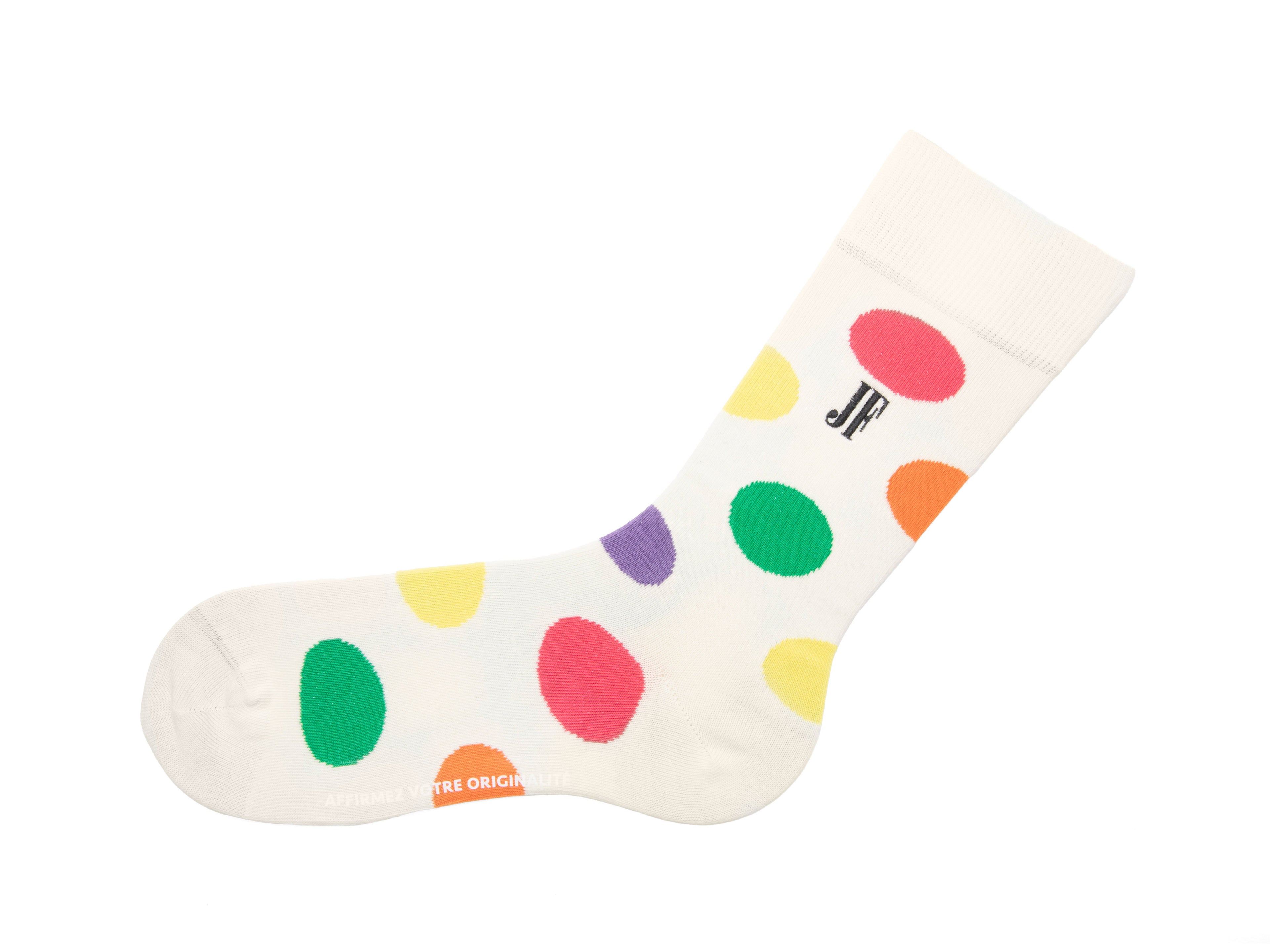 cream_multi - Left Sock
