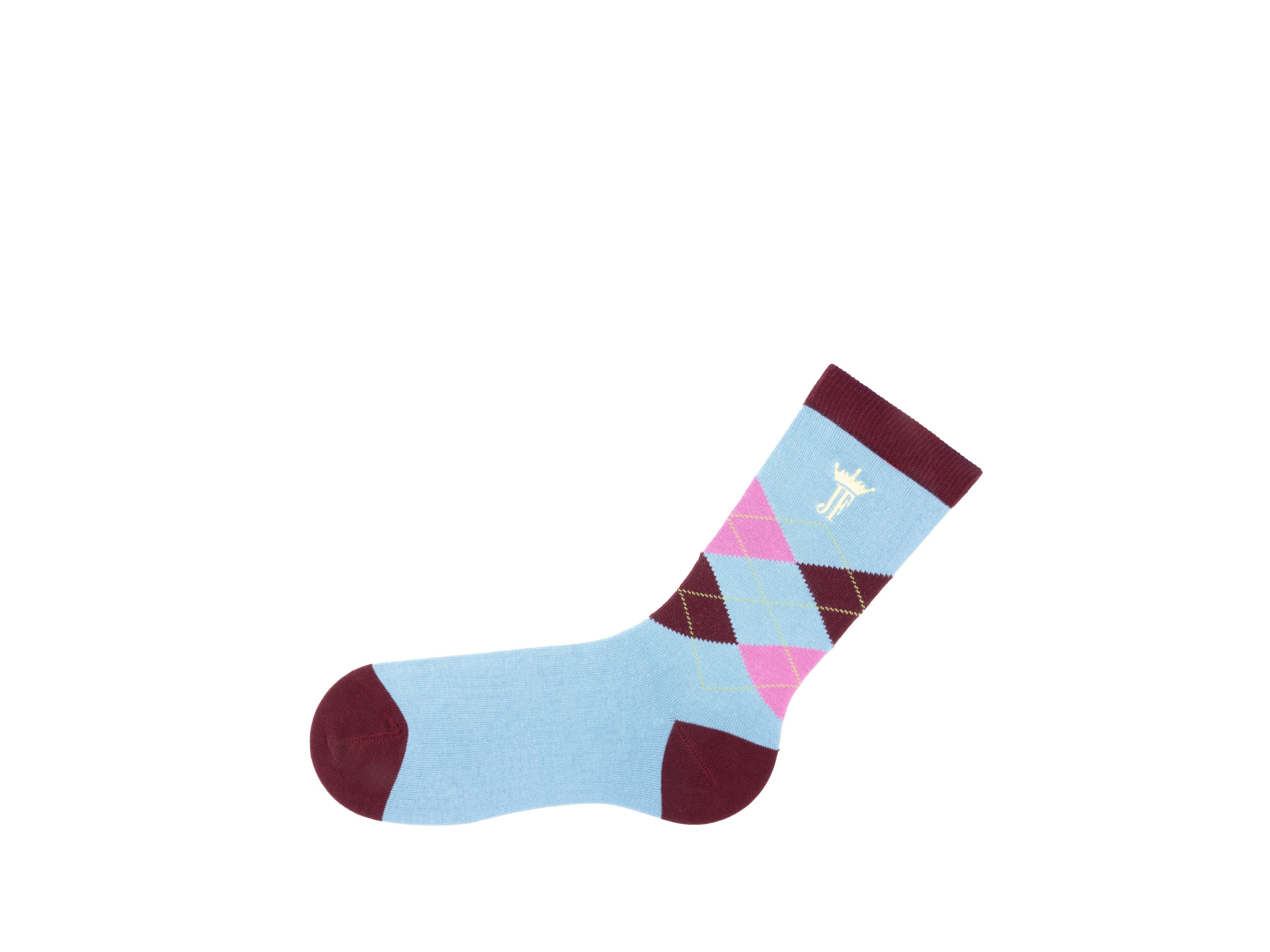 blue_burgundy - Left Sock