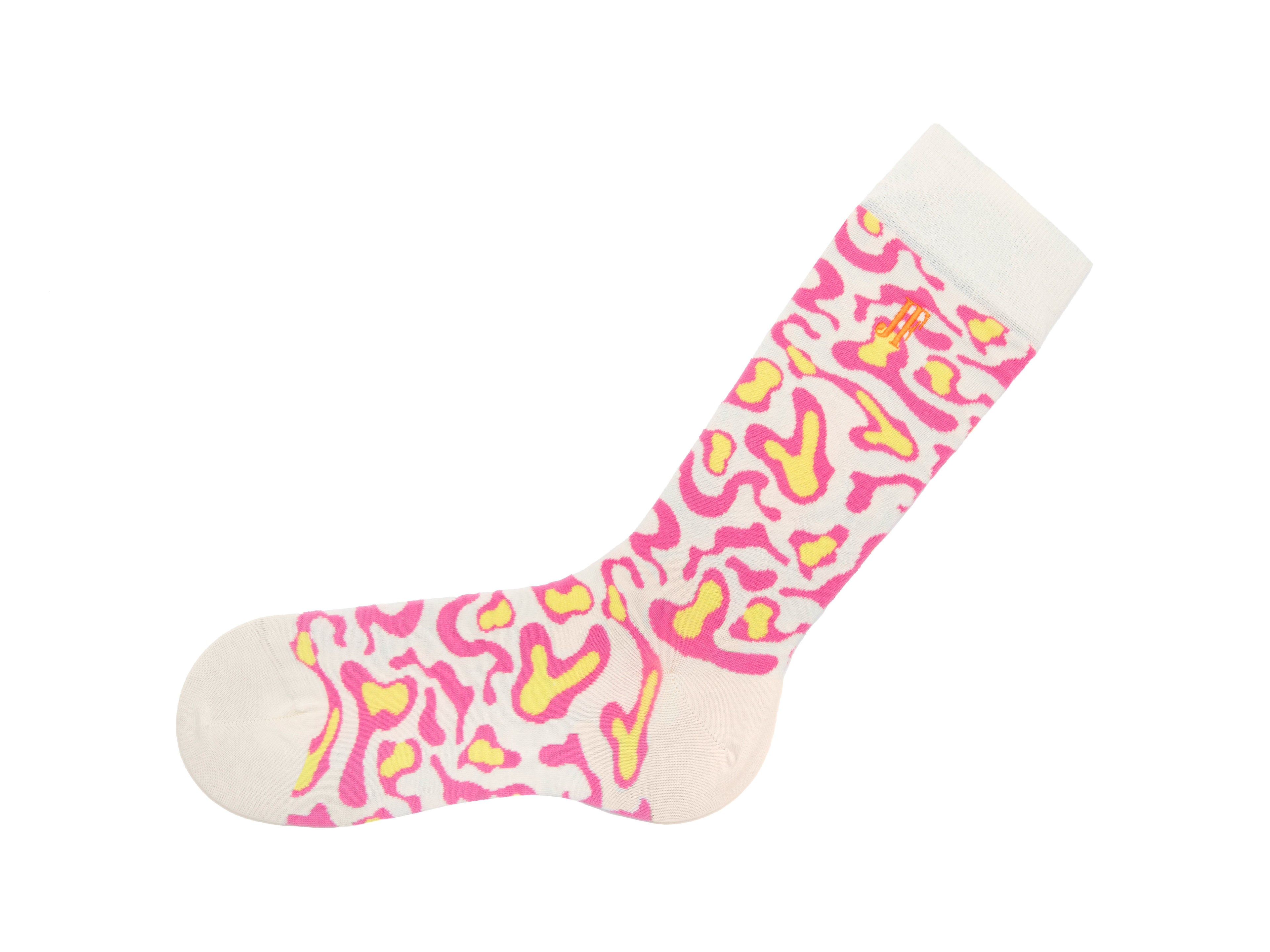 cream_pink - Left Sock
