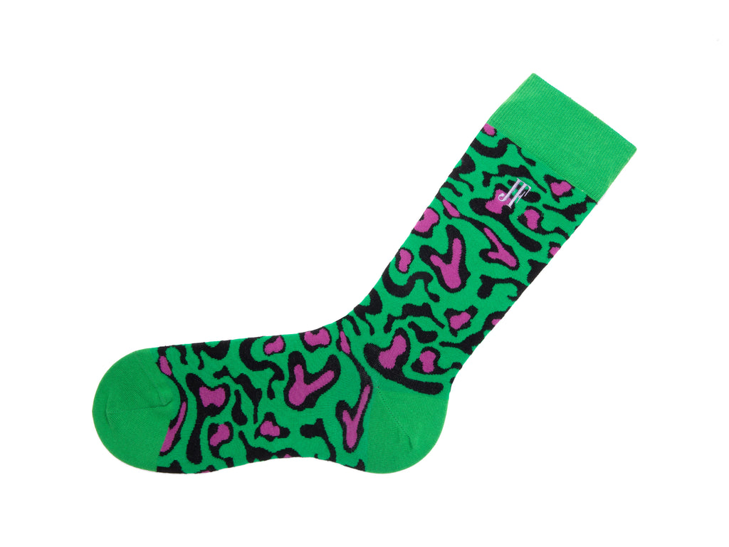 green_purple - Left Sock