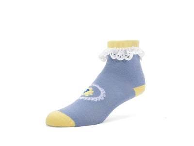 Ashley Lynn Vog Socks - Light Blue/Yellow