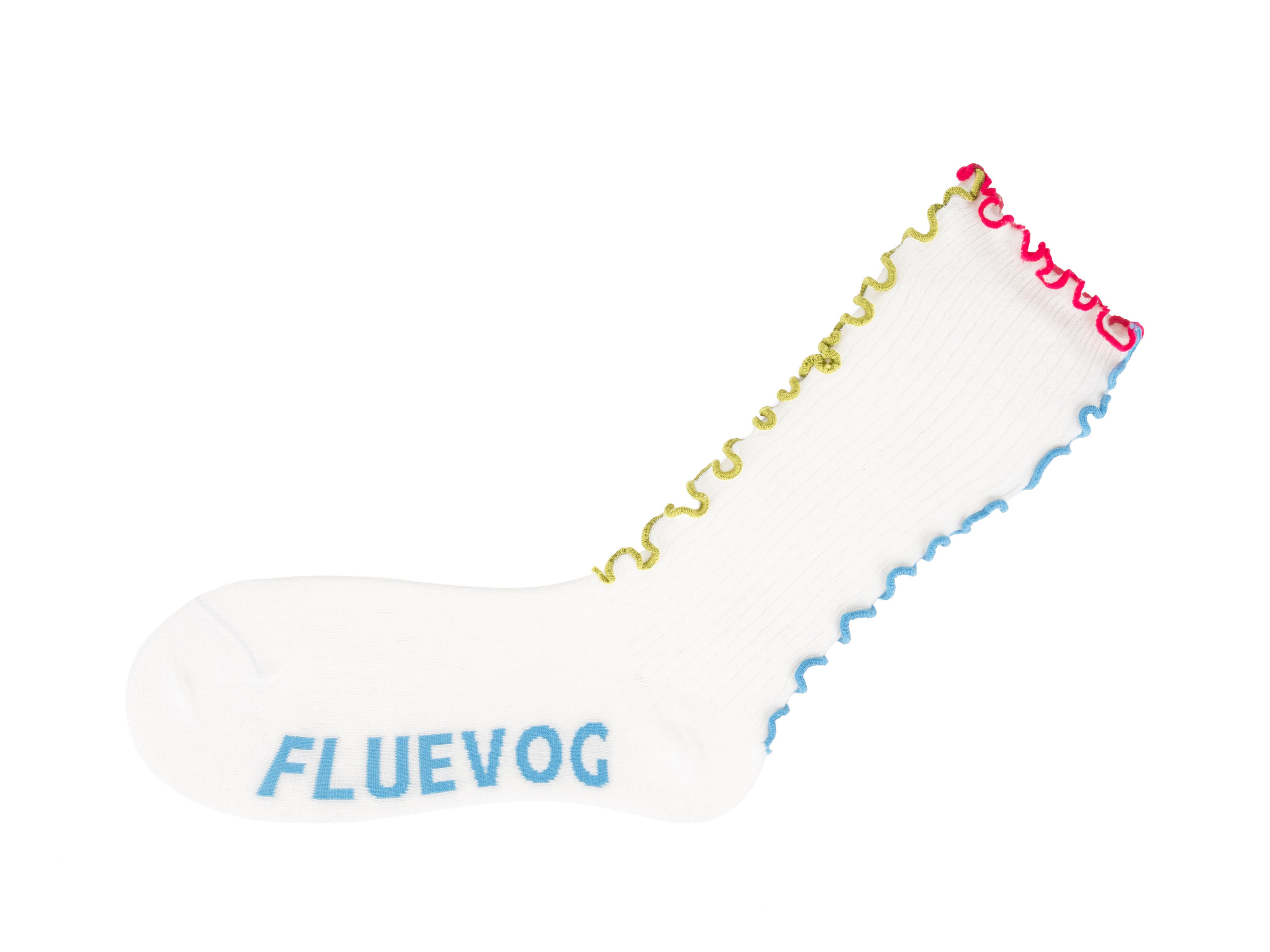 white,yellow,blue - Left Sock of the White Colourway