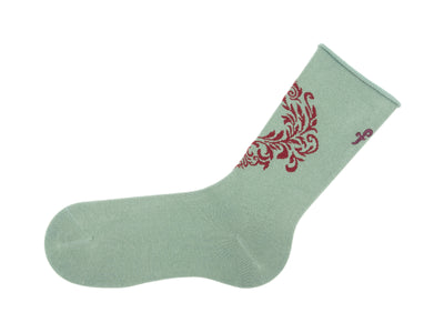 Poppy Vog Socks - Green/Burgundy