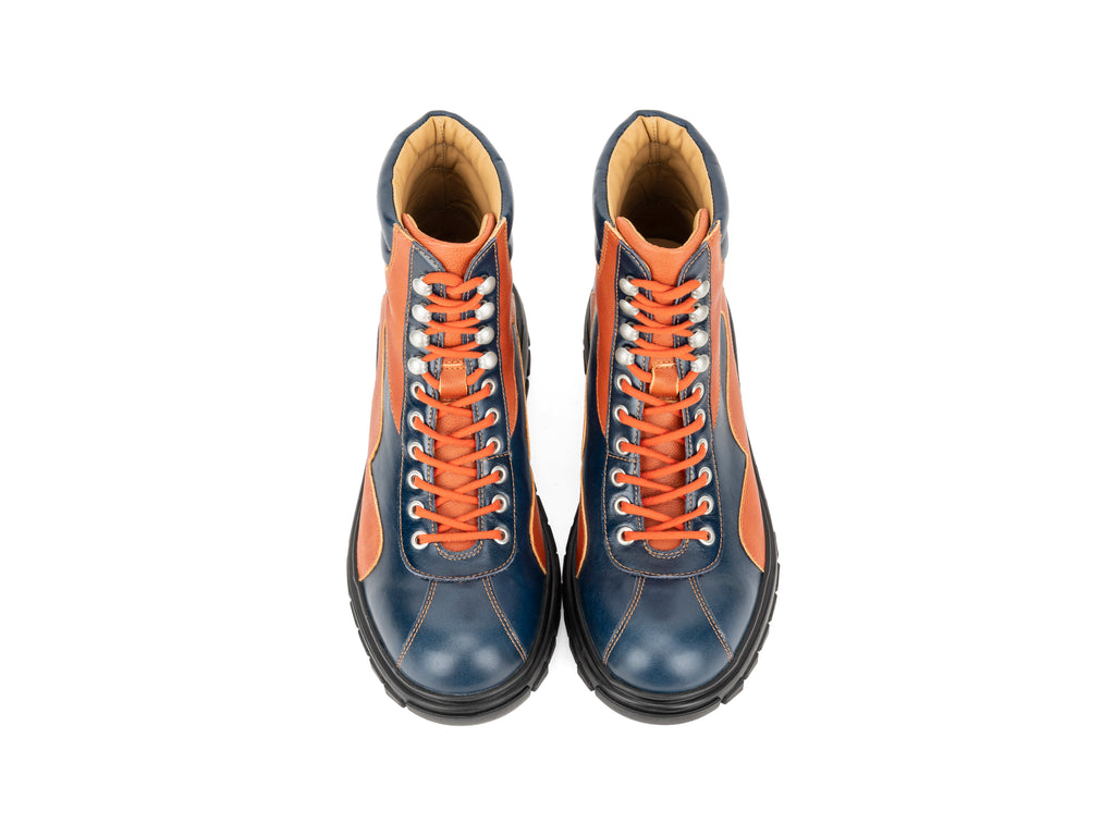 brown,orange,blue - Top View