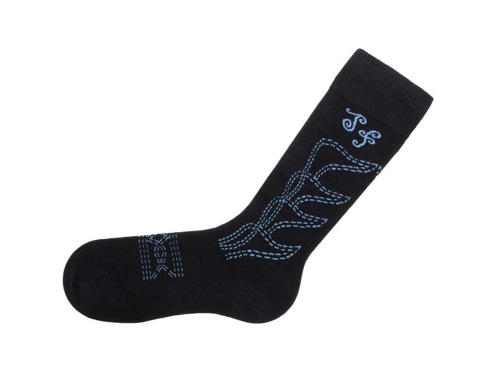black_blue - Left Sock