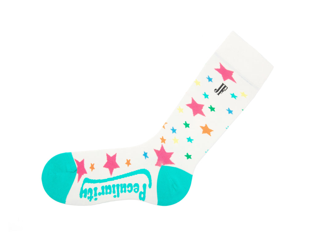 cream_multi - Left Sock