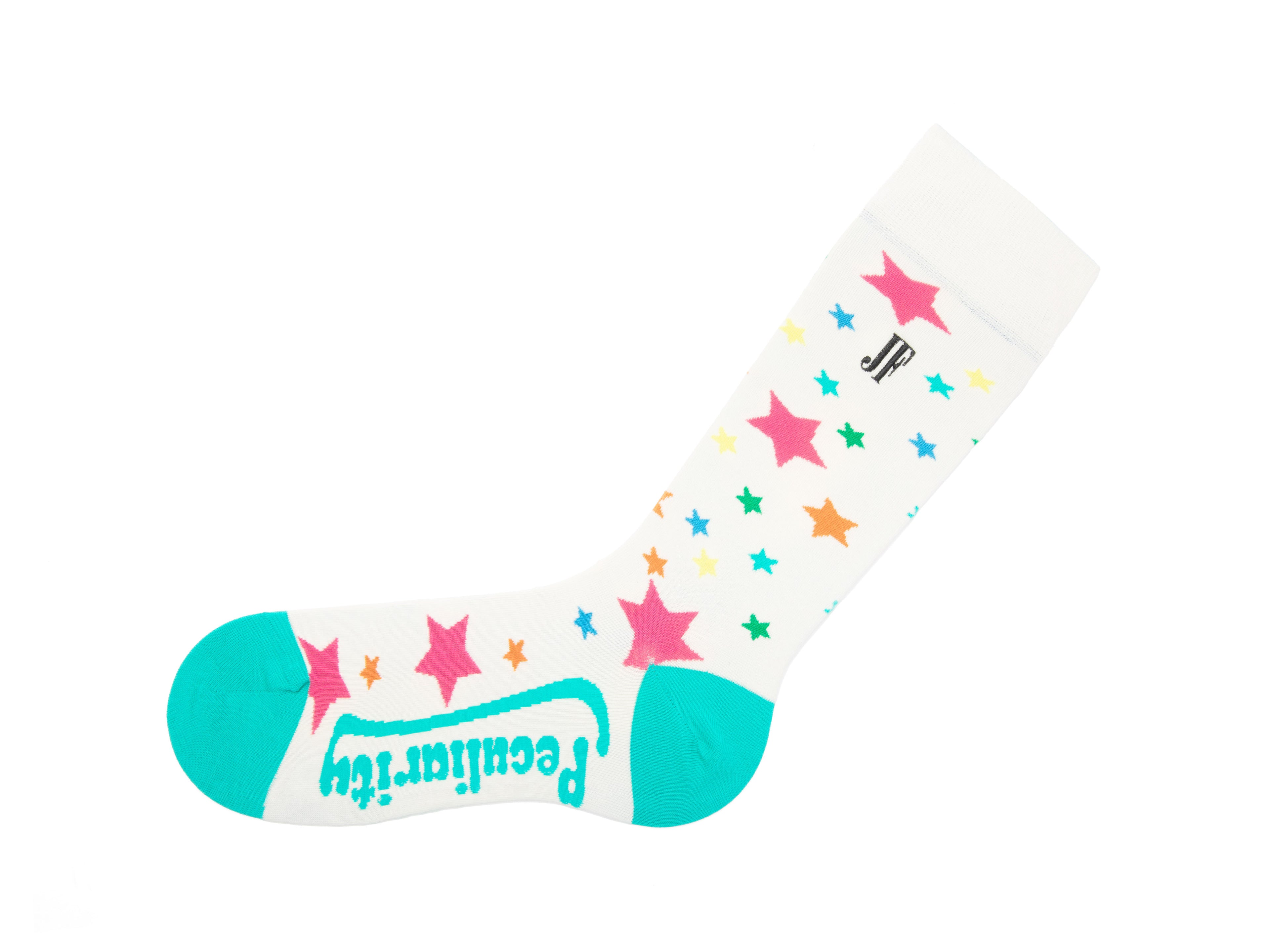 cream_multi - Left Sock