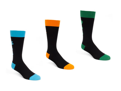 Baz Vog Socks (3-Pack) - Orange/Green/Blue