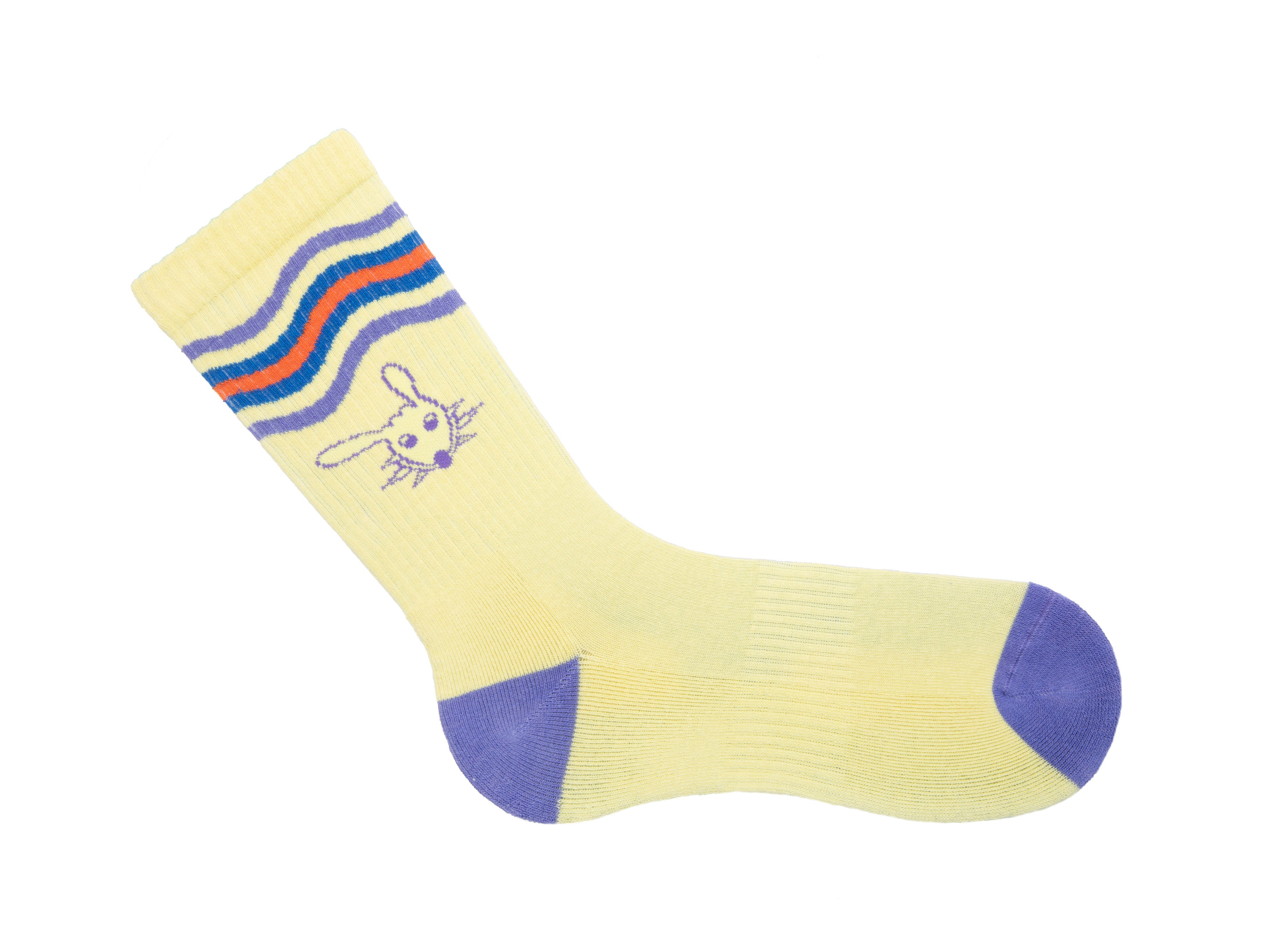 yellow_purple - Right Sock