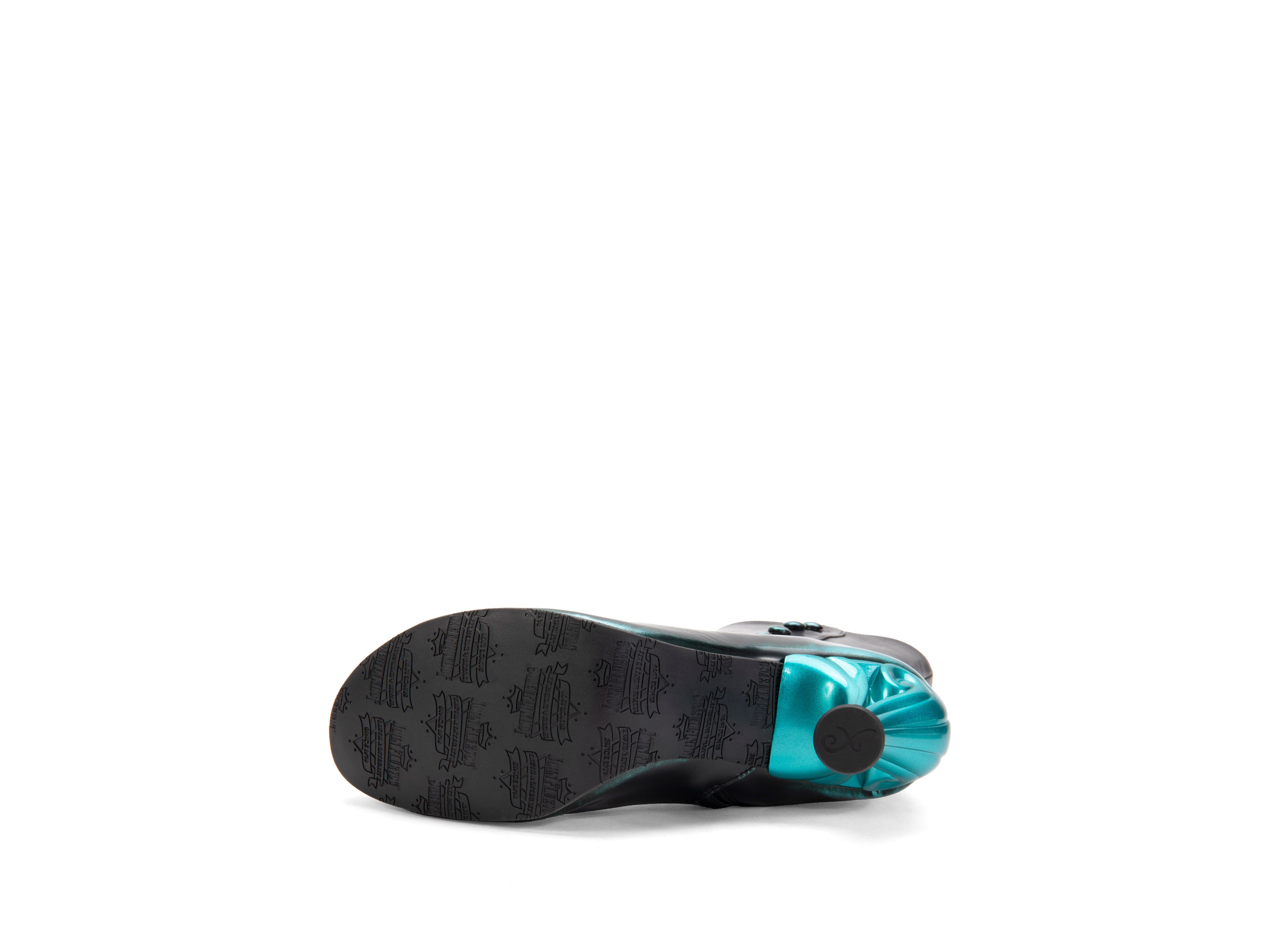black_teal_brush_off - Sole View