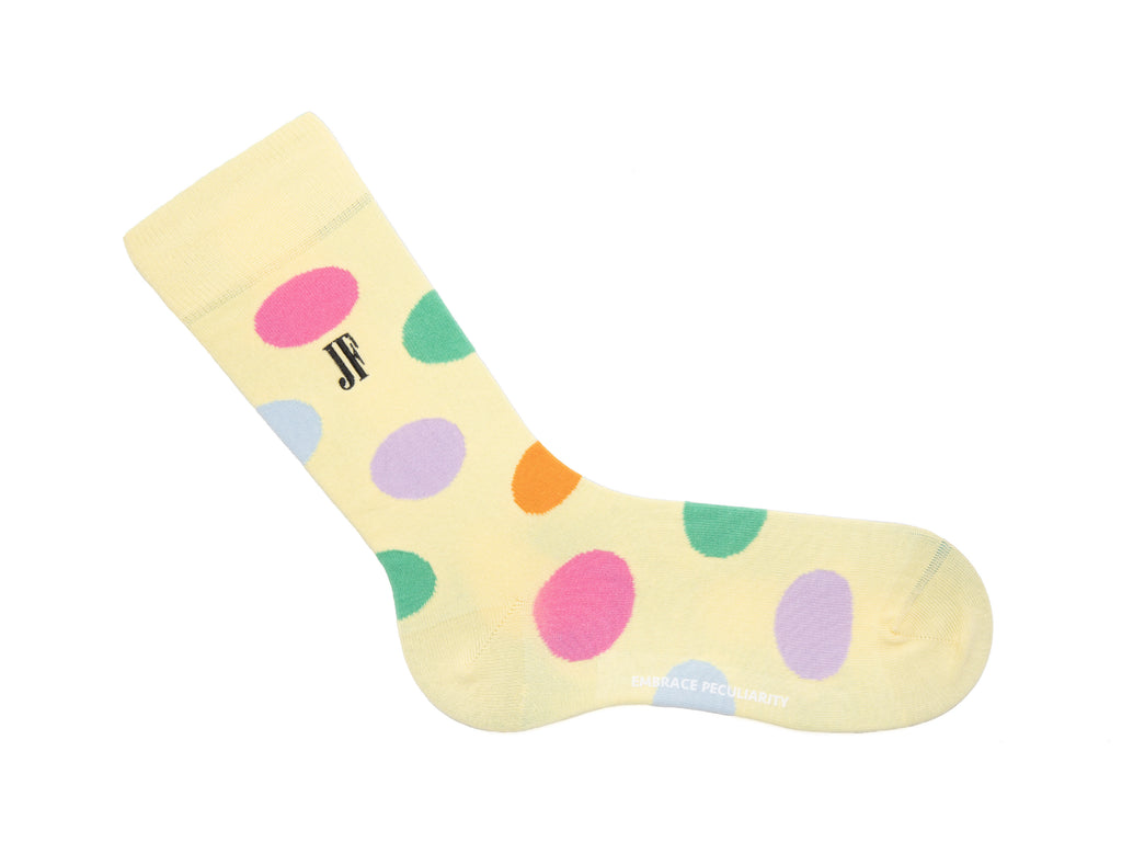 yellow_pastel_multi - Right Sock