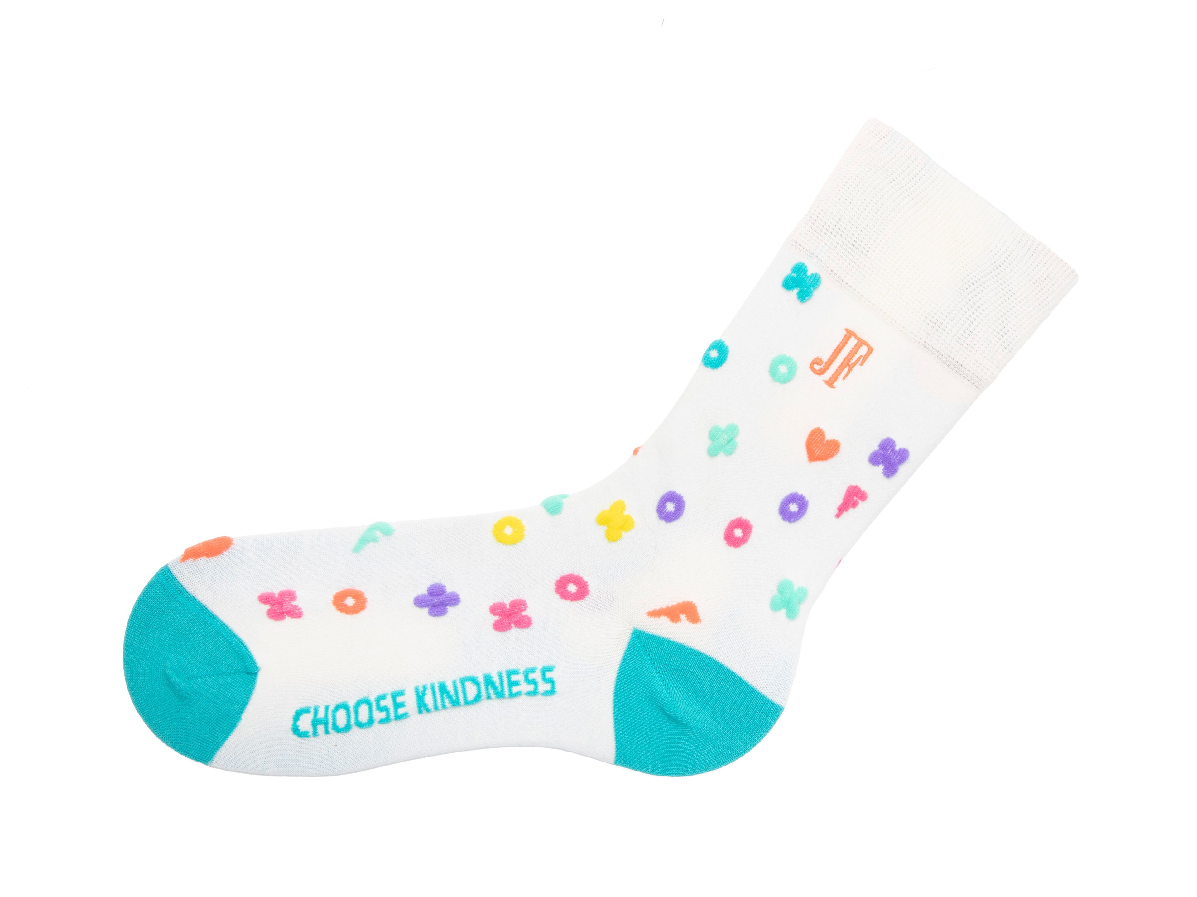 cream_multi - Left Sock