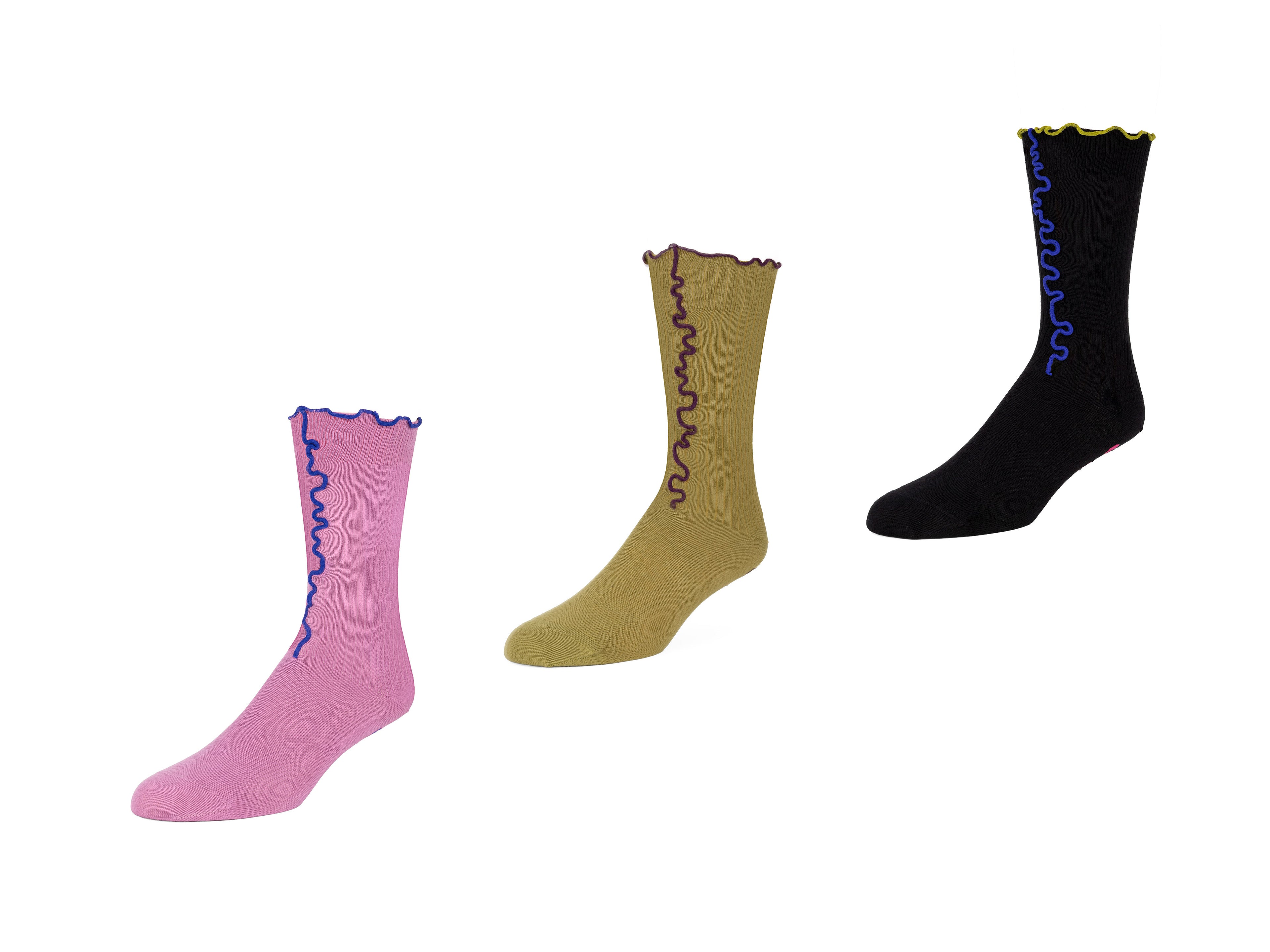 black,green,purple - Quarter View of all three colourways