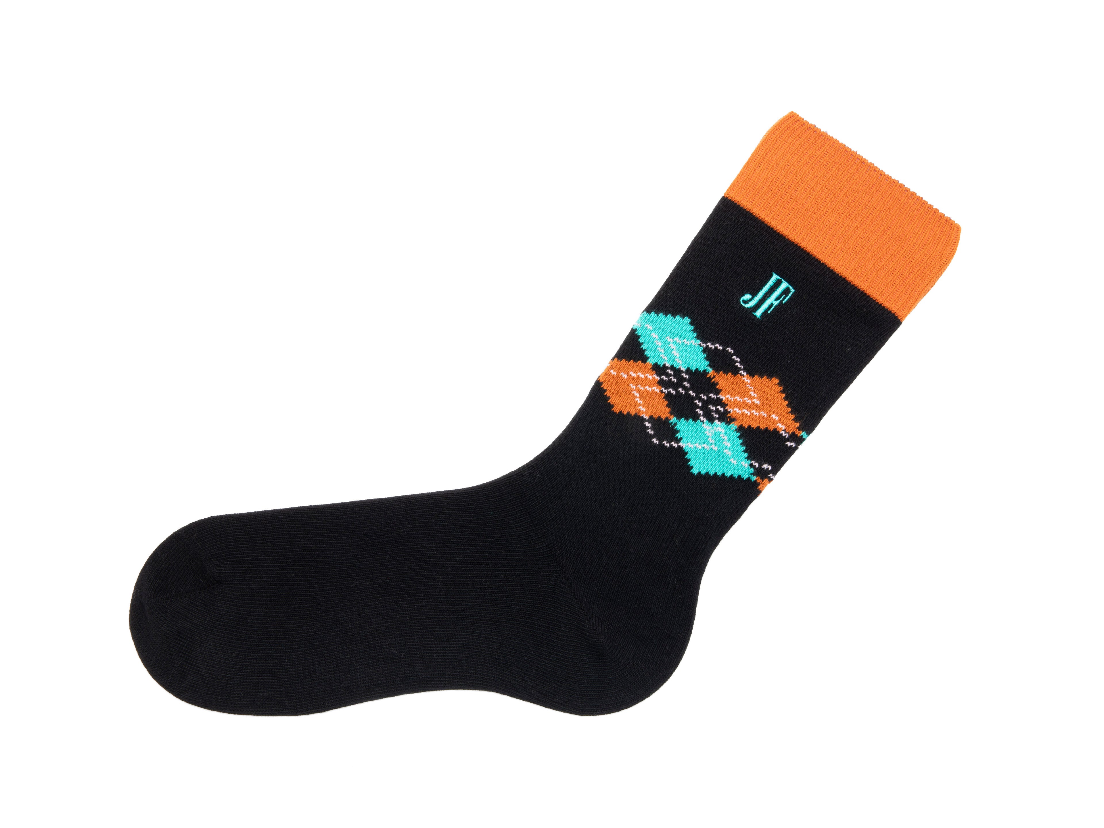 black_turquoise - Left Sock