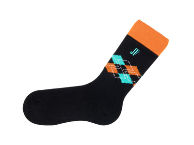 Argyle Vog Socks - Black/Turquoise