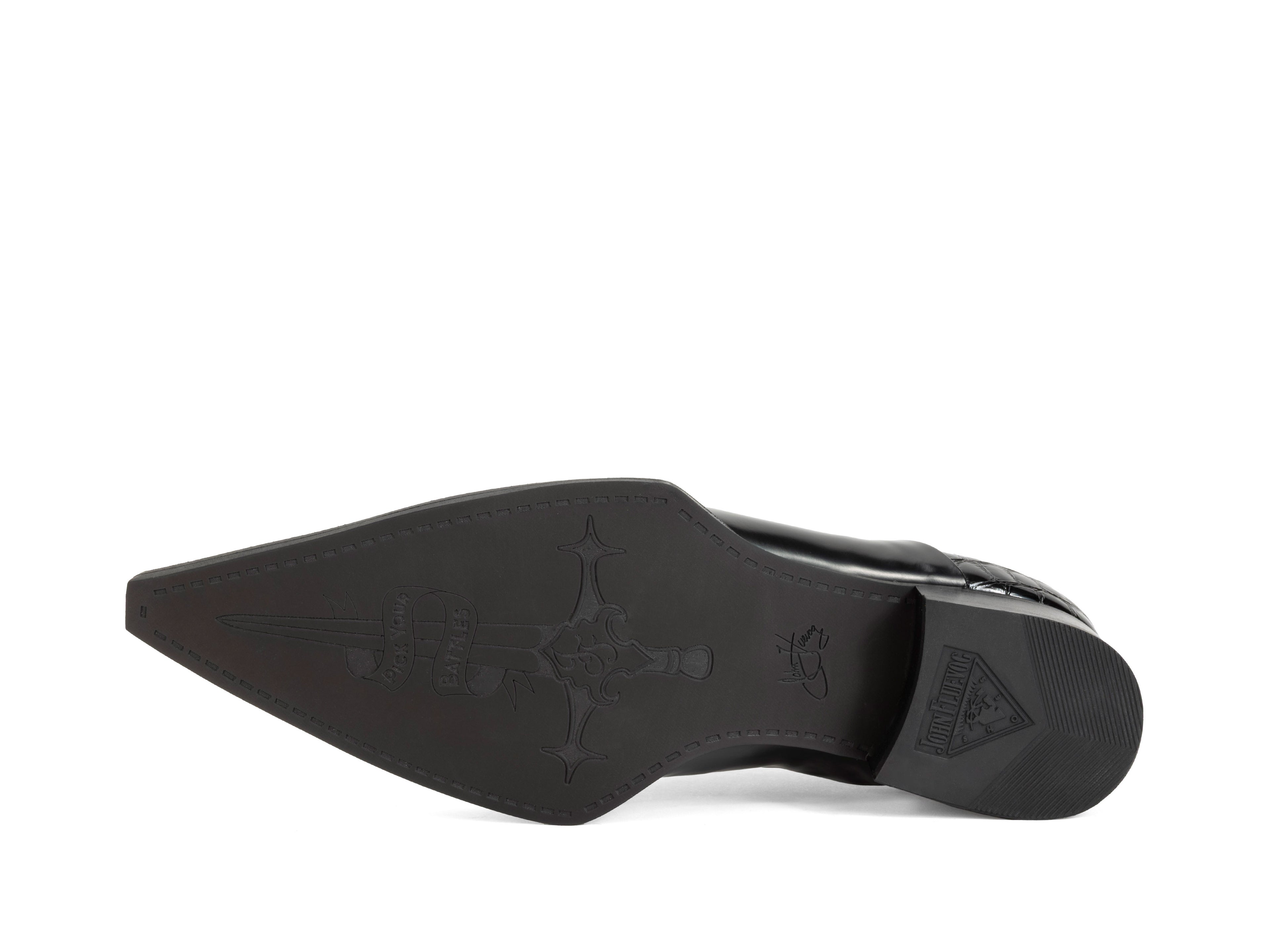 black_teal_brush_off - Sole View