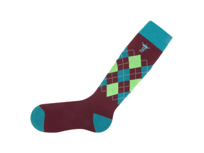 Maisey Vog Socks - Burgundy/Green/Teal