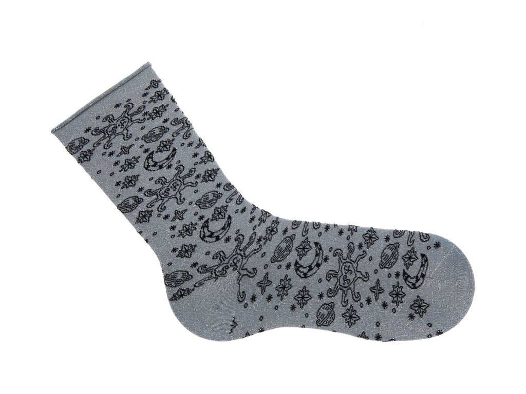 silver_lurex_black - Right Sock