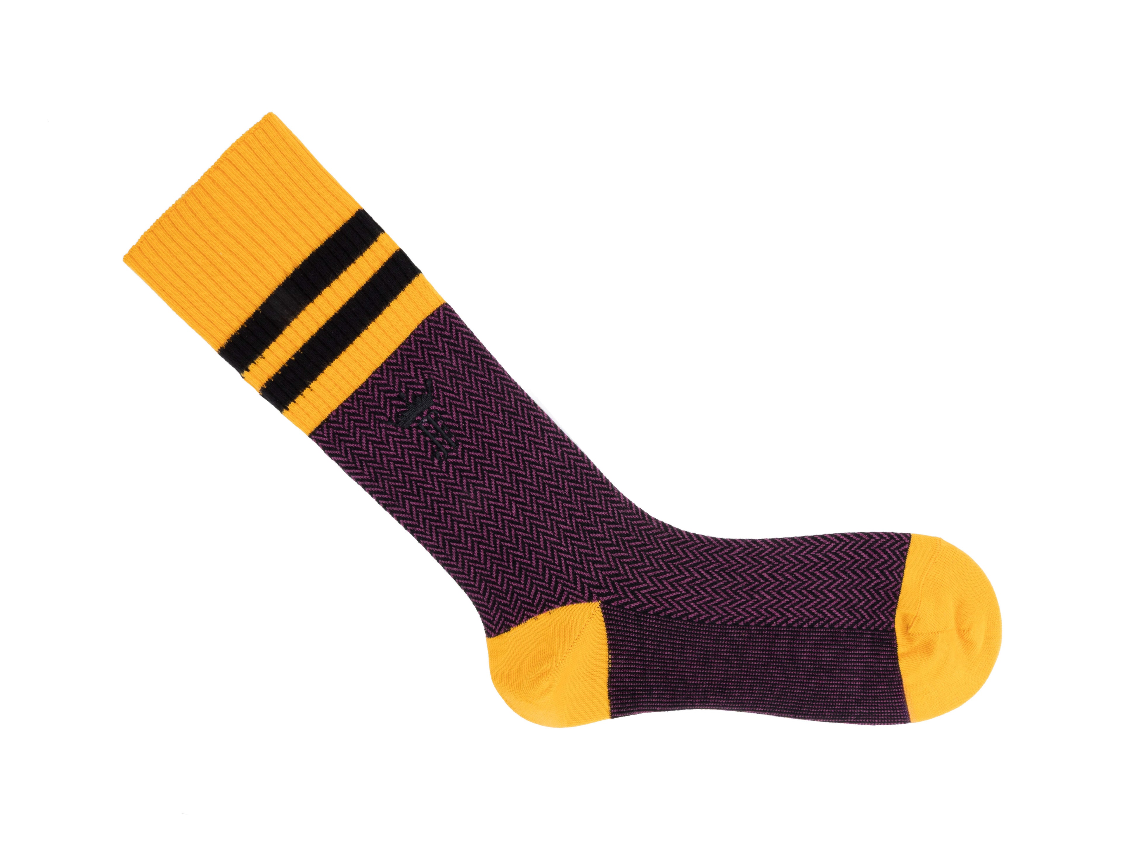 yellow_purple - Right Sock