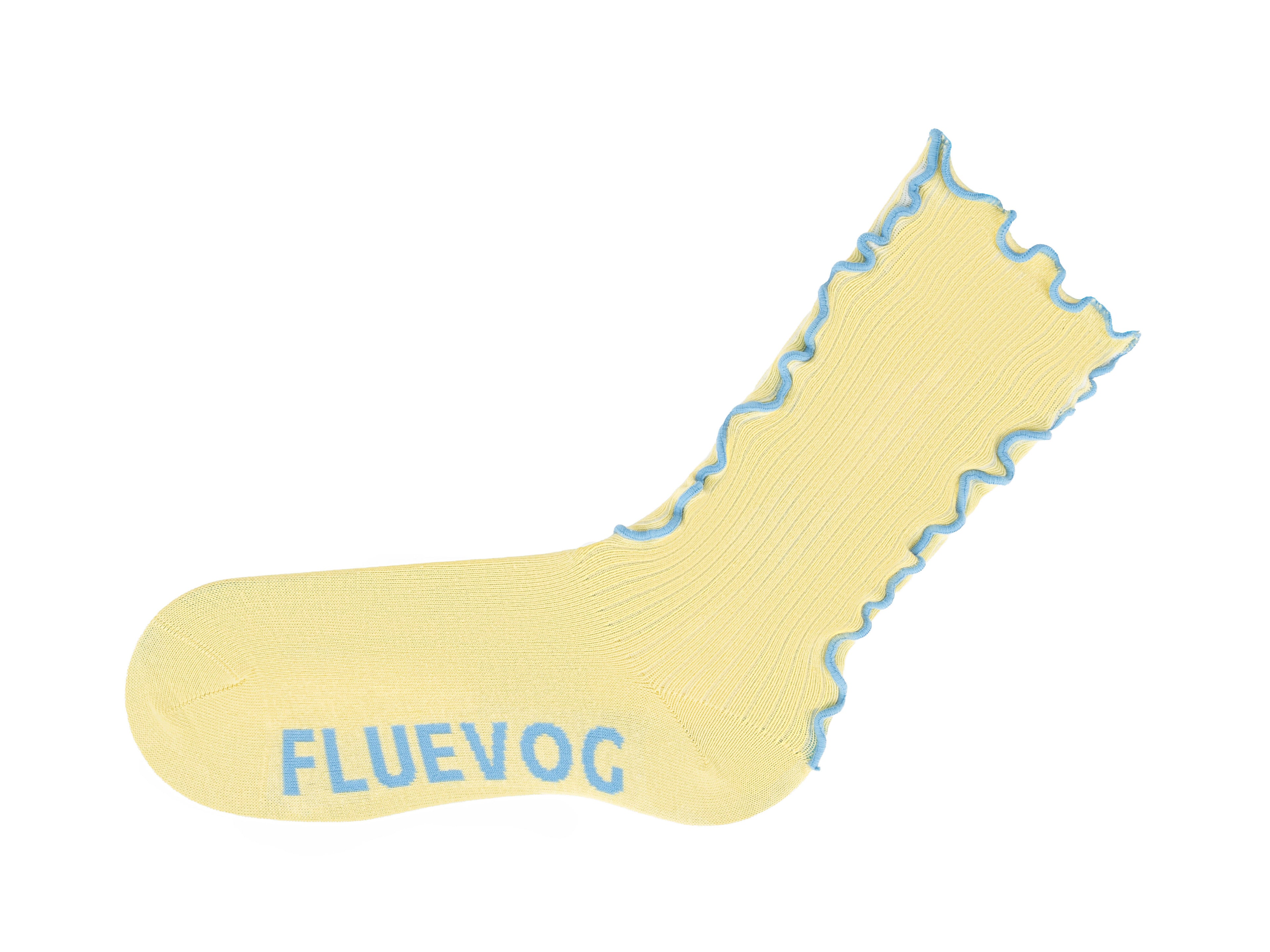 white,yellow,blue - Left Sock of the Yellow Colourway